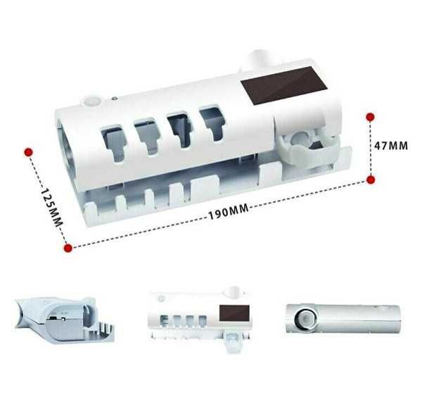 Стерилізатор зубних щіток з УФ лампою, дозатор зубної пасти, тримач