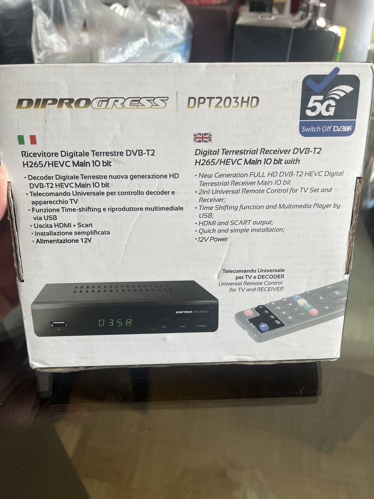 Tuner Dekoder DVB-T2 Diprogress DPT203HD Nowy