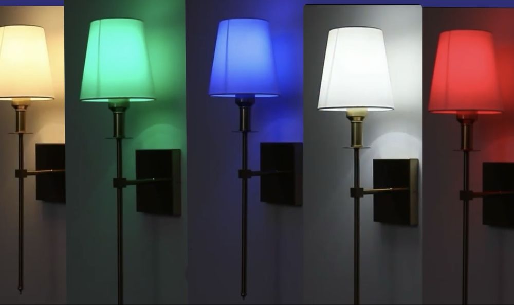 Настінні світильники, аккумуляторні, RGB лампи у комплекті