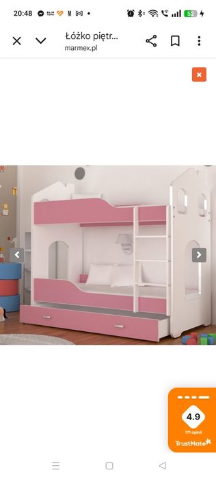 Łóżko piętrowe dla dzieci domek