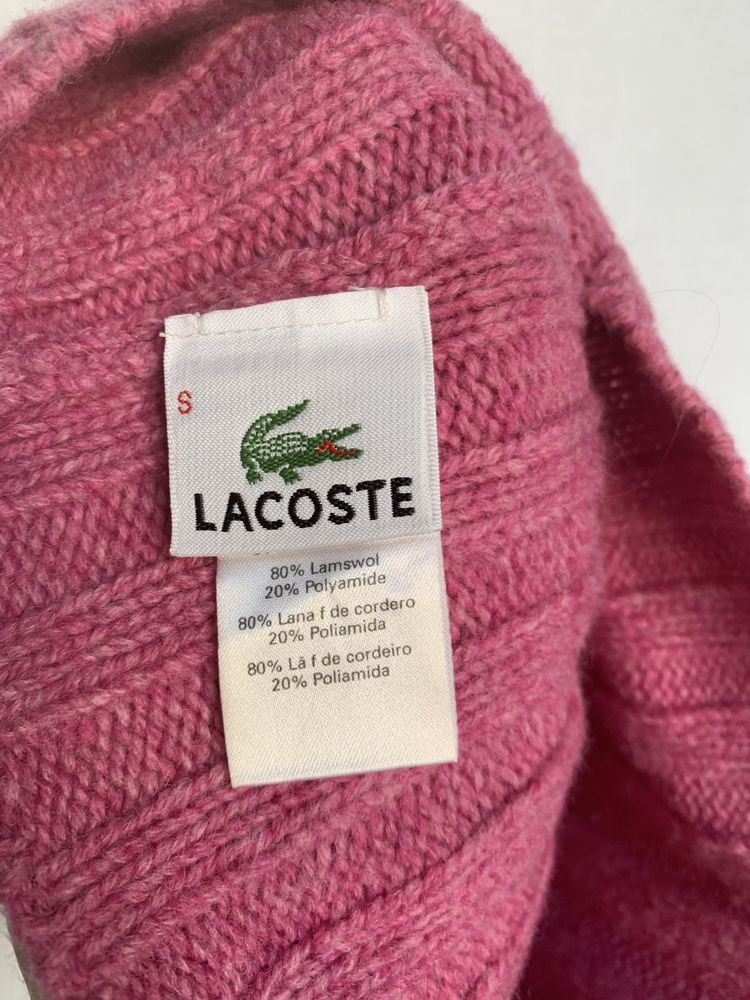 Czapka wełniana różowa Lacoste S 36 zimowa prosta