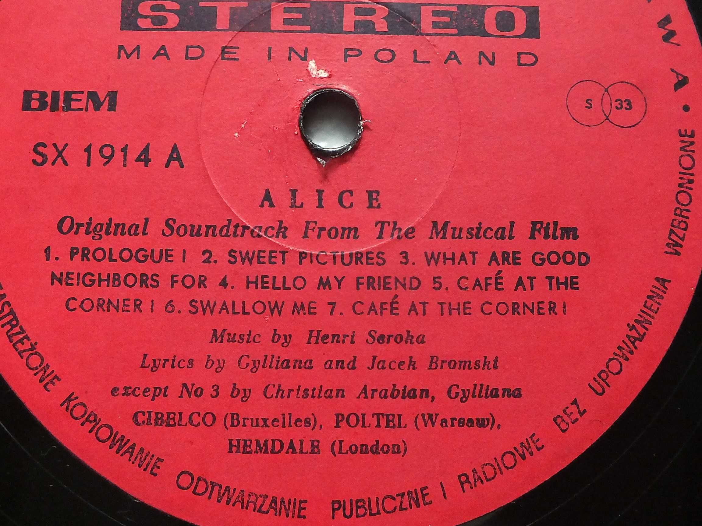 płyta winylowa 2x LP, Original Soundtrack From The Musical Film ALICE