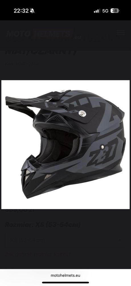 ZED kask crossowy GOGLE GRATIS motocyklowy ECE06 pod interkom XS-XL