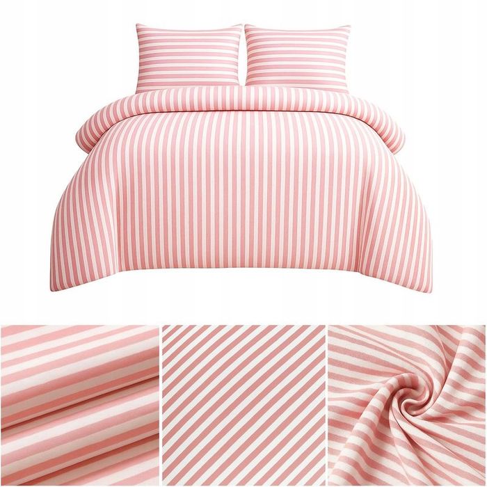 Pościel 220x200 Mikrofibra poszewki 70x80 Komplet Eusebia Home W Pasy