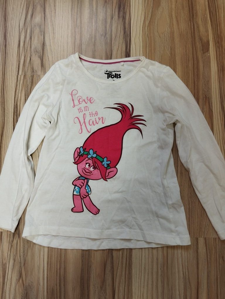Koszulka z długim rękawem z Trolls  dla dziewczynki rozmiar 110/116.