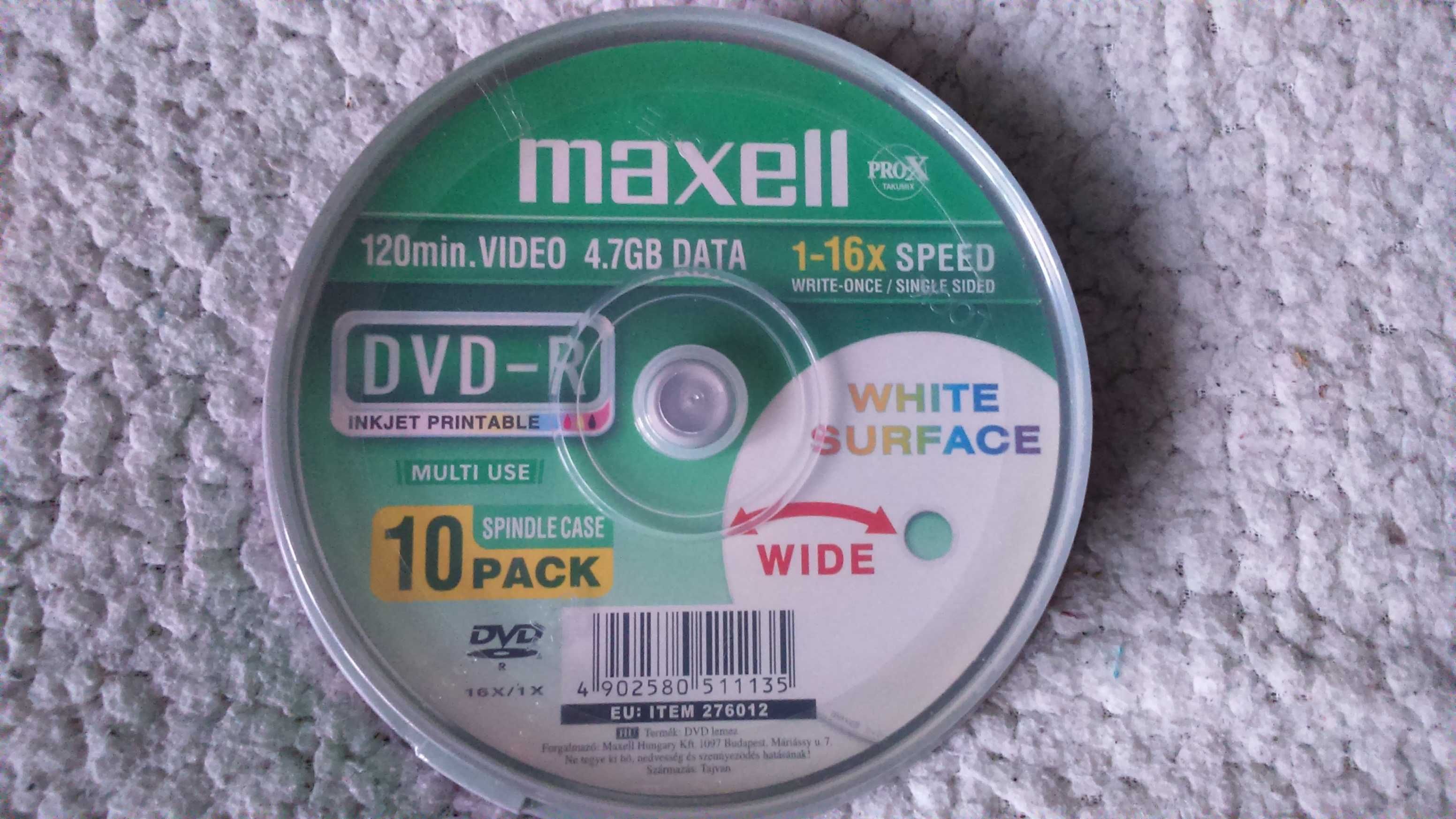 Диски компютерні maxell  10 штук 120 min. VIDEO 4 7 GB