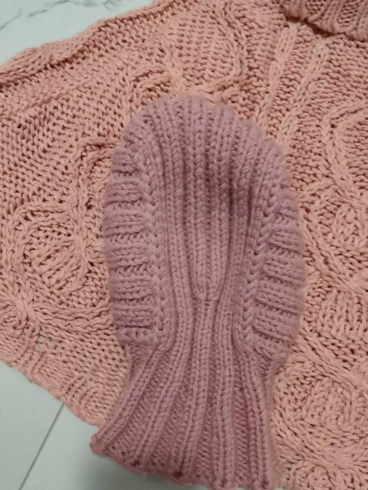 Komplet zimowy dla dziewczynki 116/  122 pudrowy róż