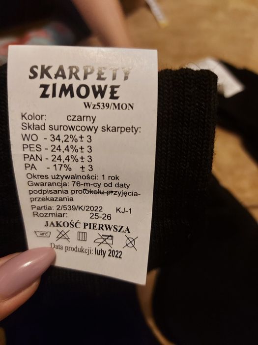 Skarpety zimowe MON 43/46