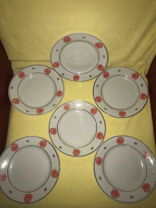 Тарелки 6 шт. Дружковский фарфоровый завод | Дружковка 1971-1981 гг.