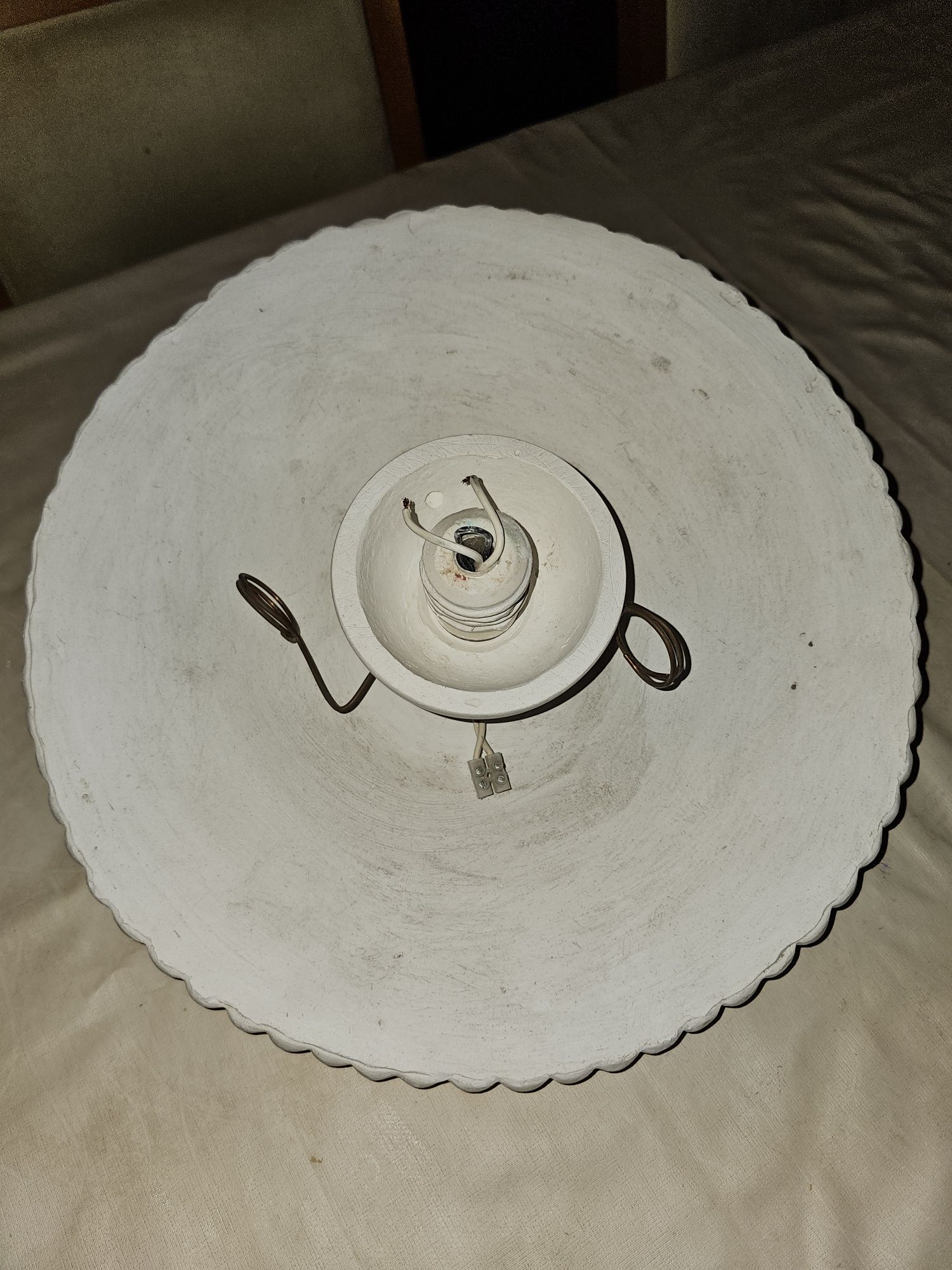 Candeeiro de gesso virgem branco