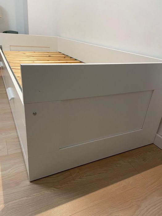 IKEA Brimnes rama leżanki z 2 szufladami, biały, 80x200