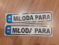 Tablice ślubne na auto. Młoda Para