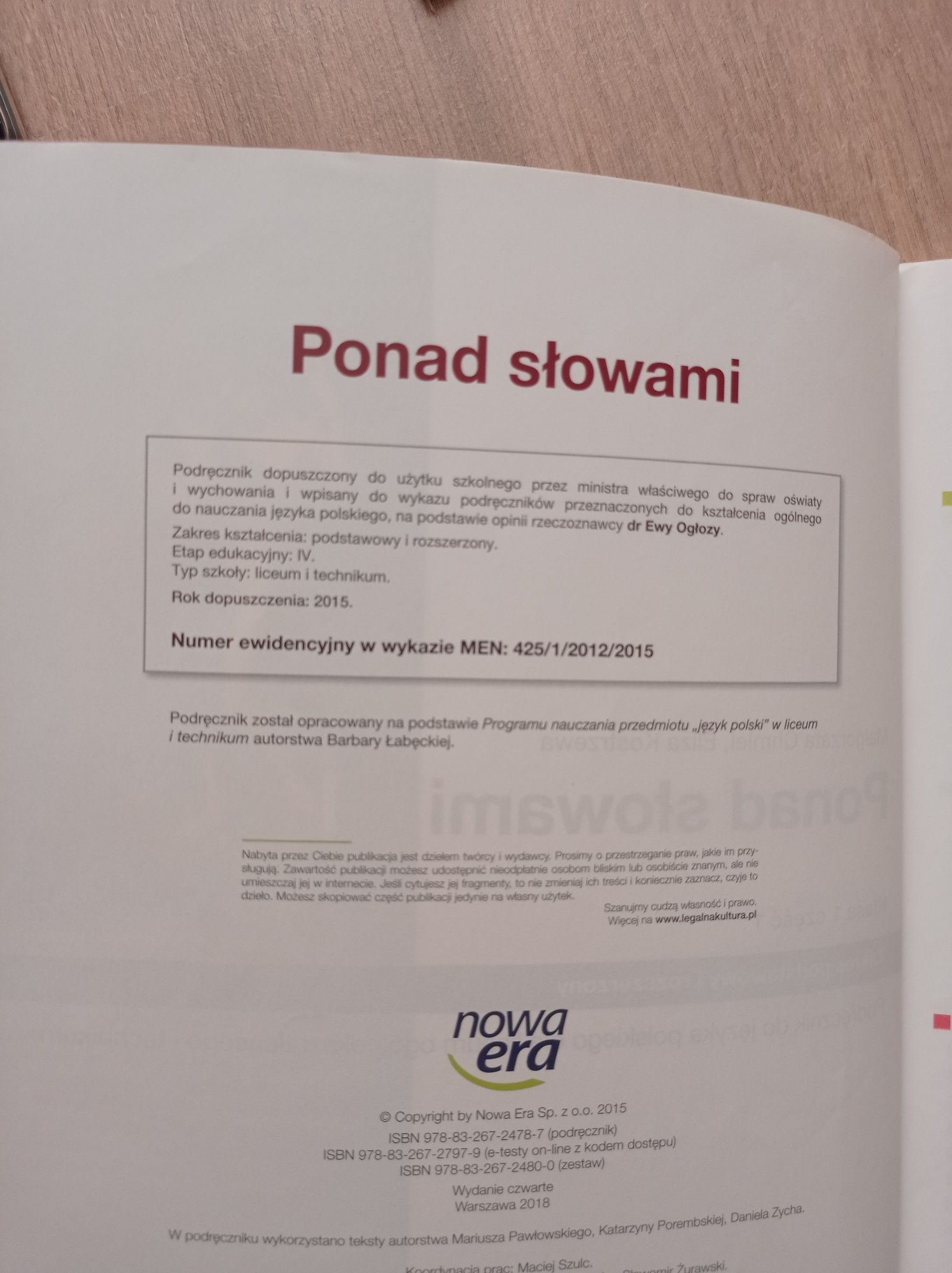 Ponad słowami podrecznik