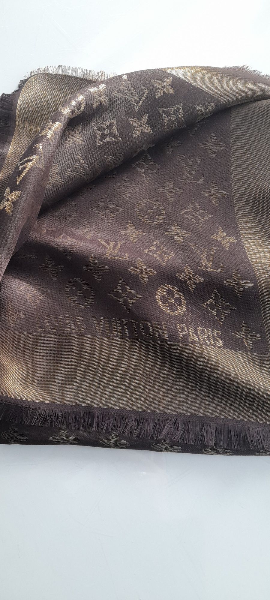 Chusta Louis Vuitton lv. Brązowa