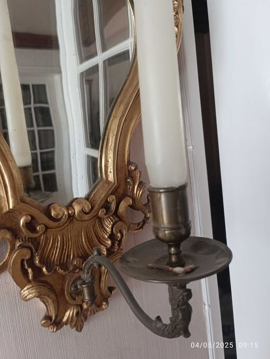 Espelho Séc.18 c/ moldura de madeira em talha dourada