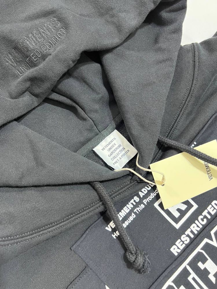 худи Vetements Restricted Hardcore hoodie black