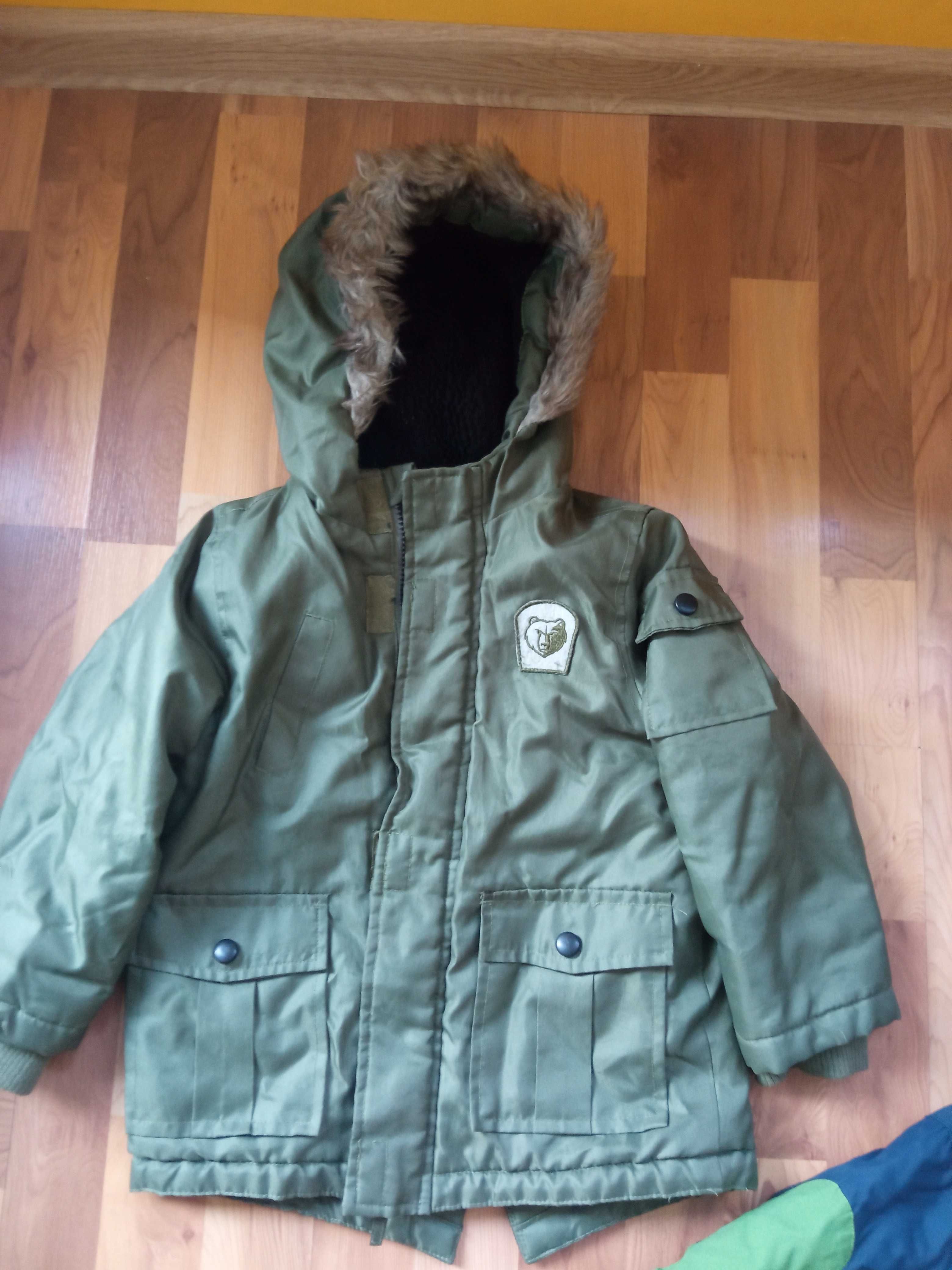 kurtka zimowa i softshell ubrania zimowe i jesienne rozmiar 104-110