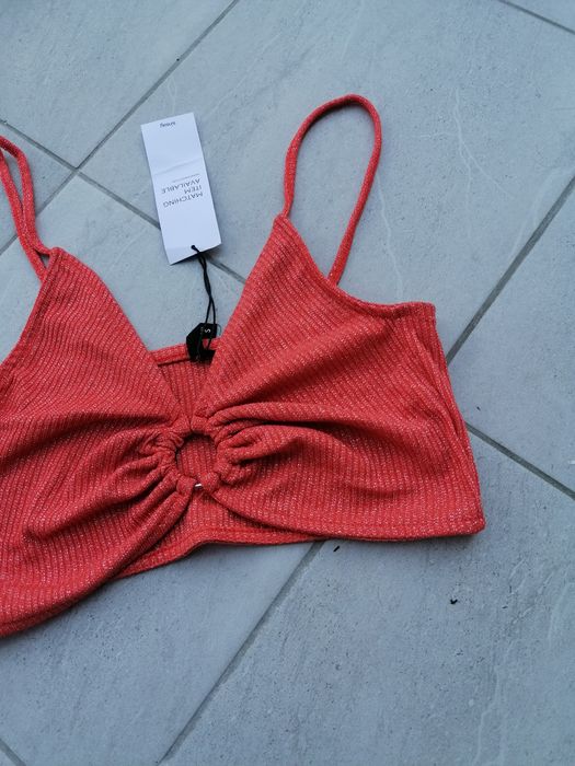 Bluzka Top prazek crop top S