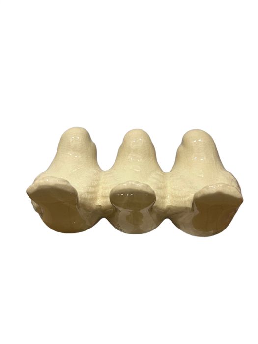 Figurka ceramiczna trzy ptaszki kremowe nr.8374