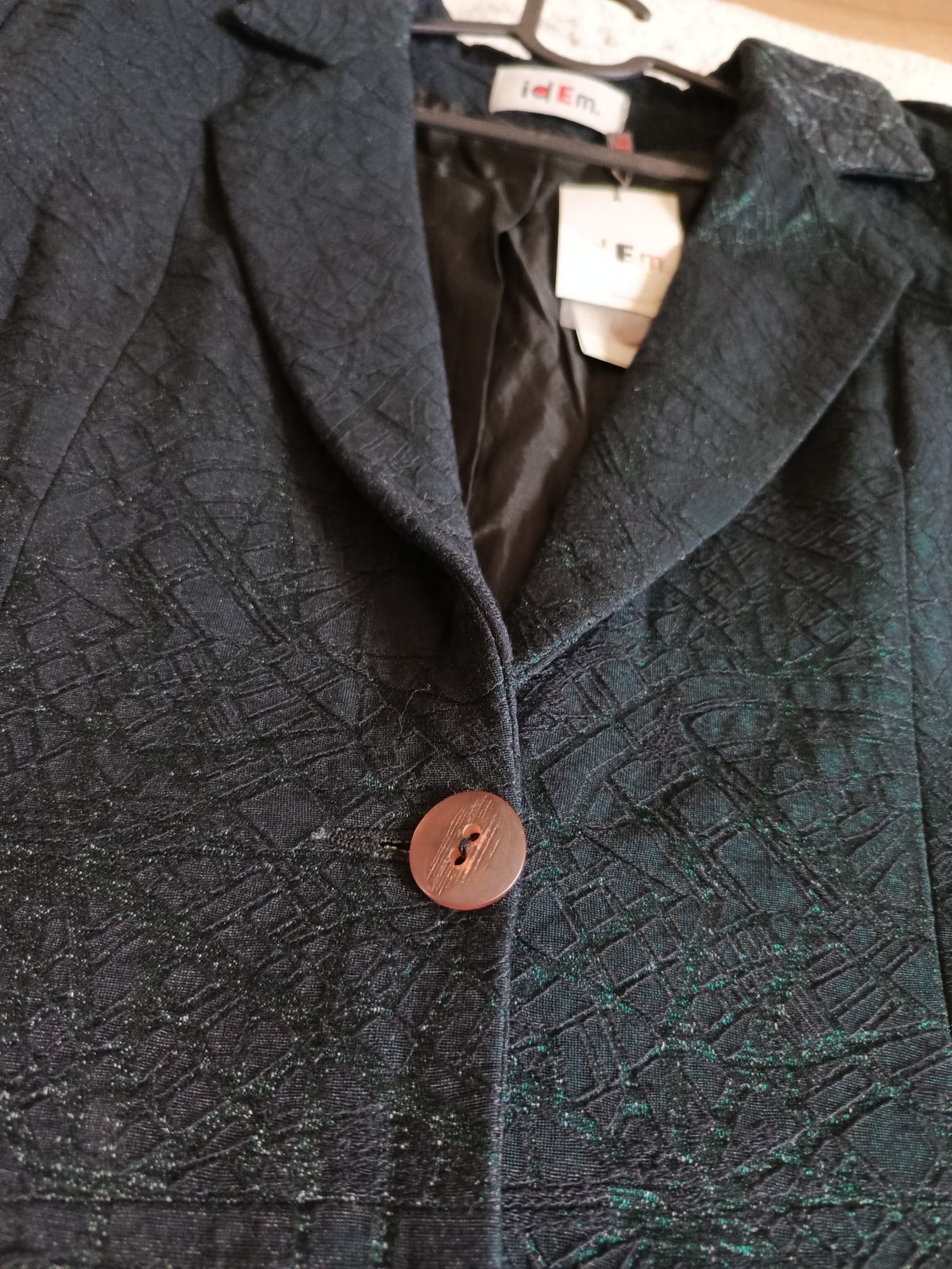 marynarka elegancka czarna żakardowa vintage Idem rozmiar 38