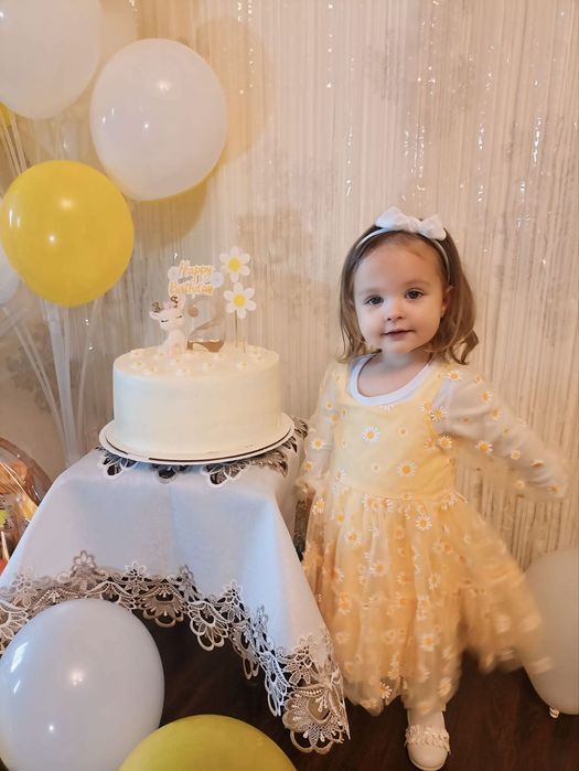 Сукня для дівчинки 74-80 з ромашками святкова