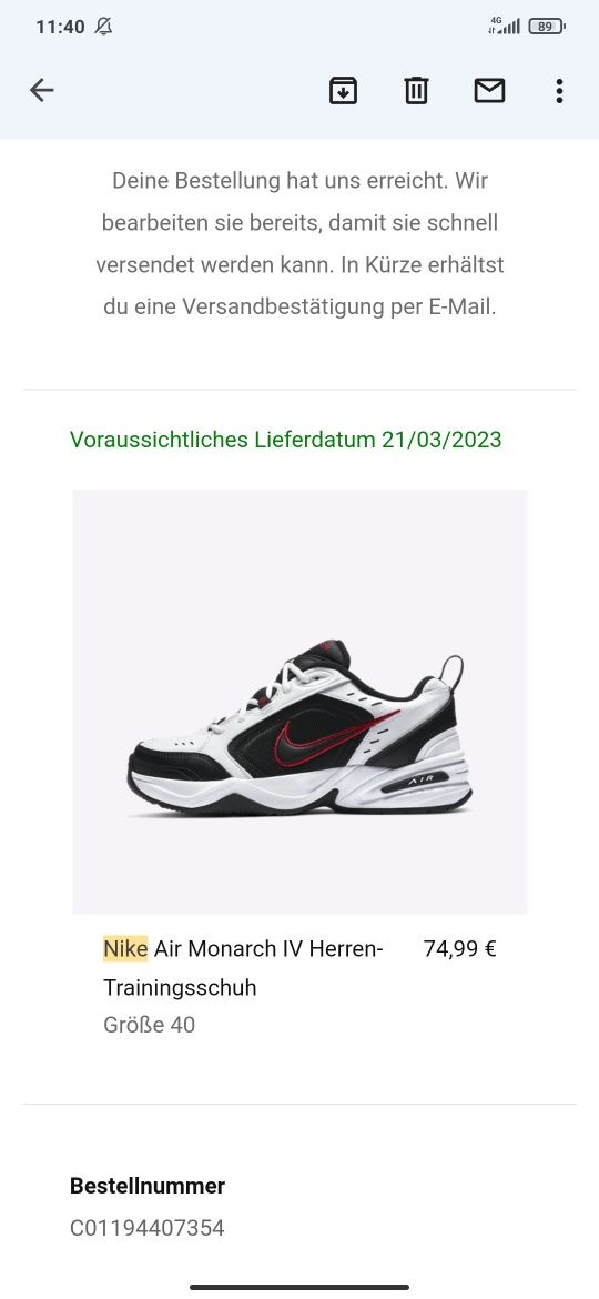 Nike Air Monarch IV (4) оригінал нові 40 розмір