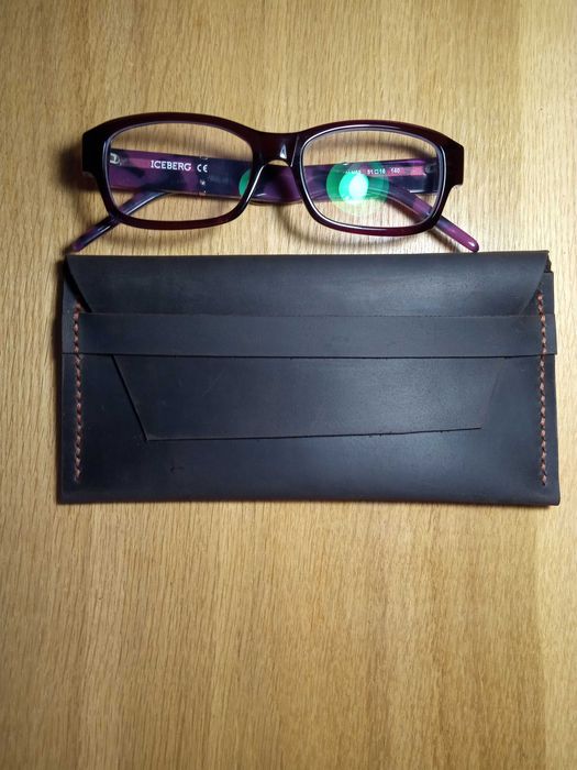 Обложка на паспорт ,чехол для очков из натуральной кожи,ручной работы