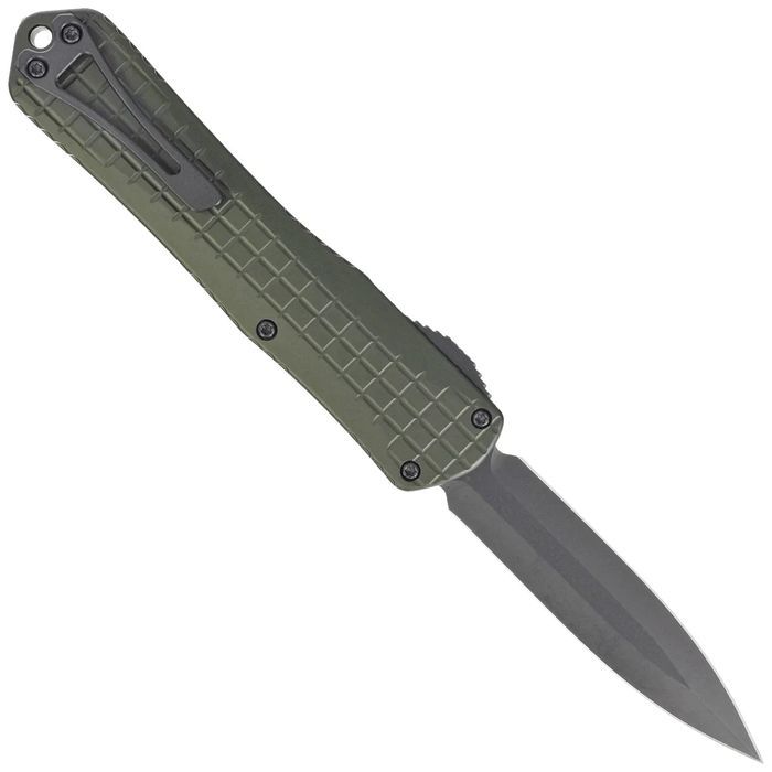 Nóż automatyczny OTF Heretic Manticore X D/E Green Frag Aluminium,