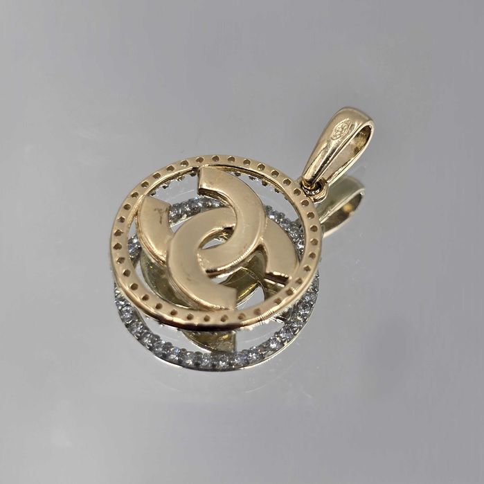 Złota Przywieszka Z Cyrkoniami CHANEL Próba 585 14K Waga 1,48g NOWA