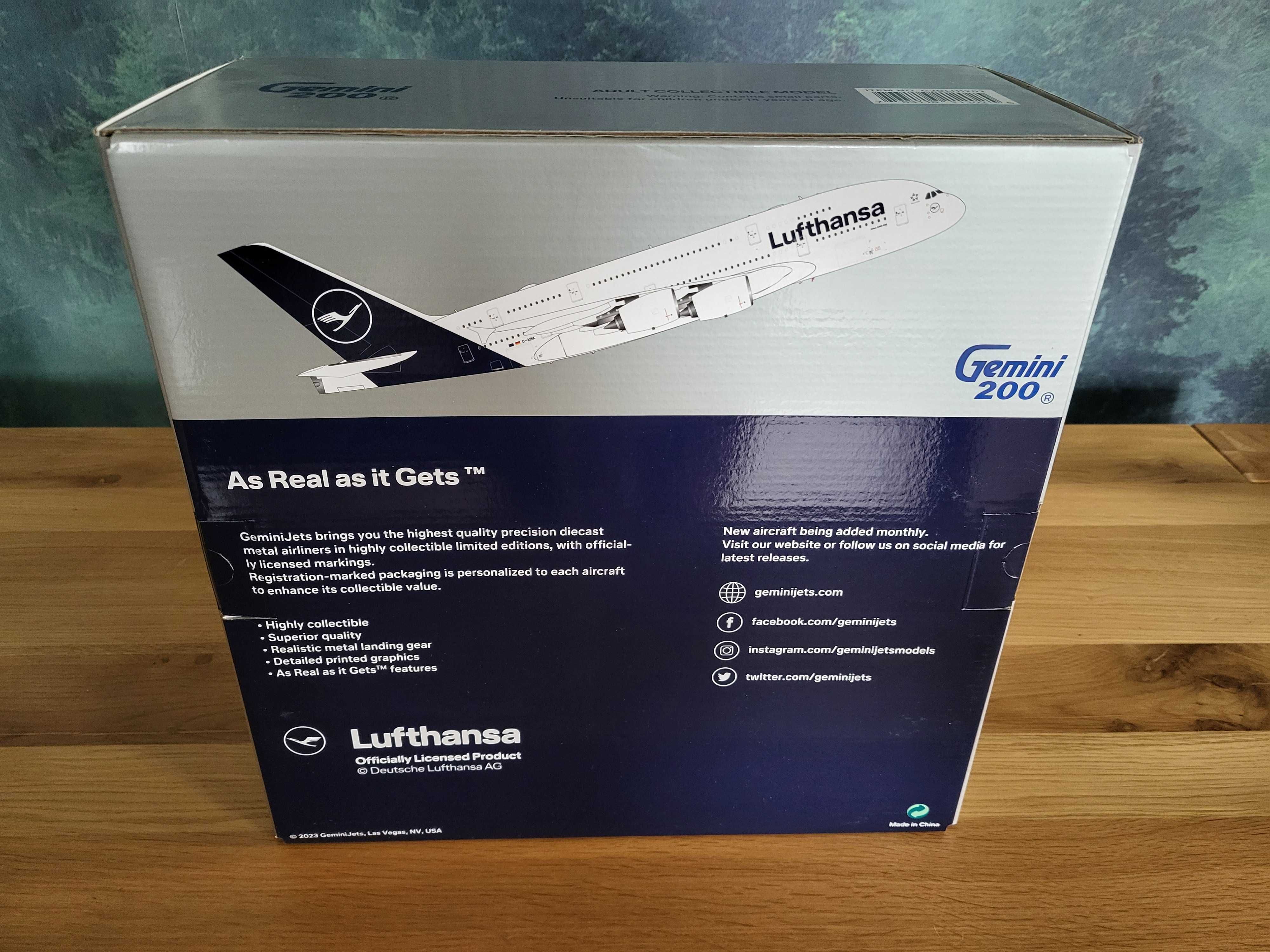 Model samolotu Lufthansa Airbus A380 D-AIMK GeminiJets 1:200