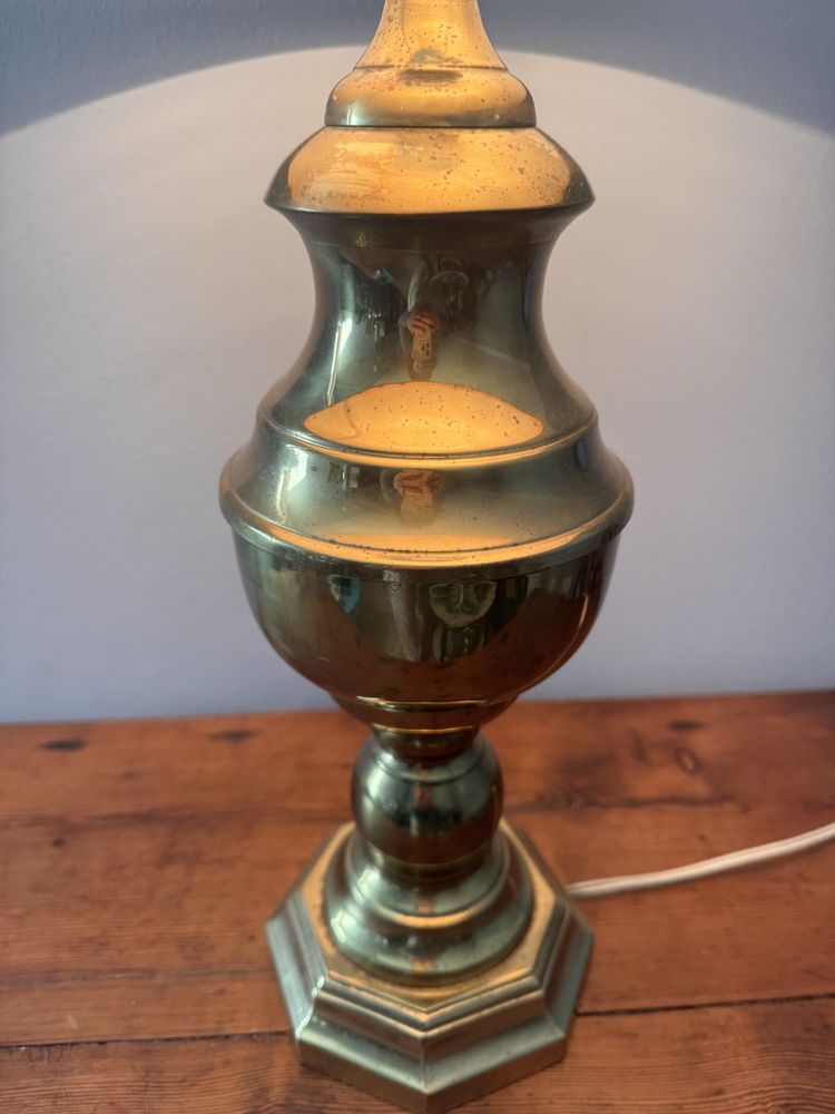 Vintage Latão Maciço muito antigo candeeiro mesa
