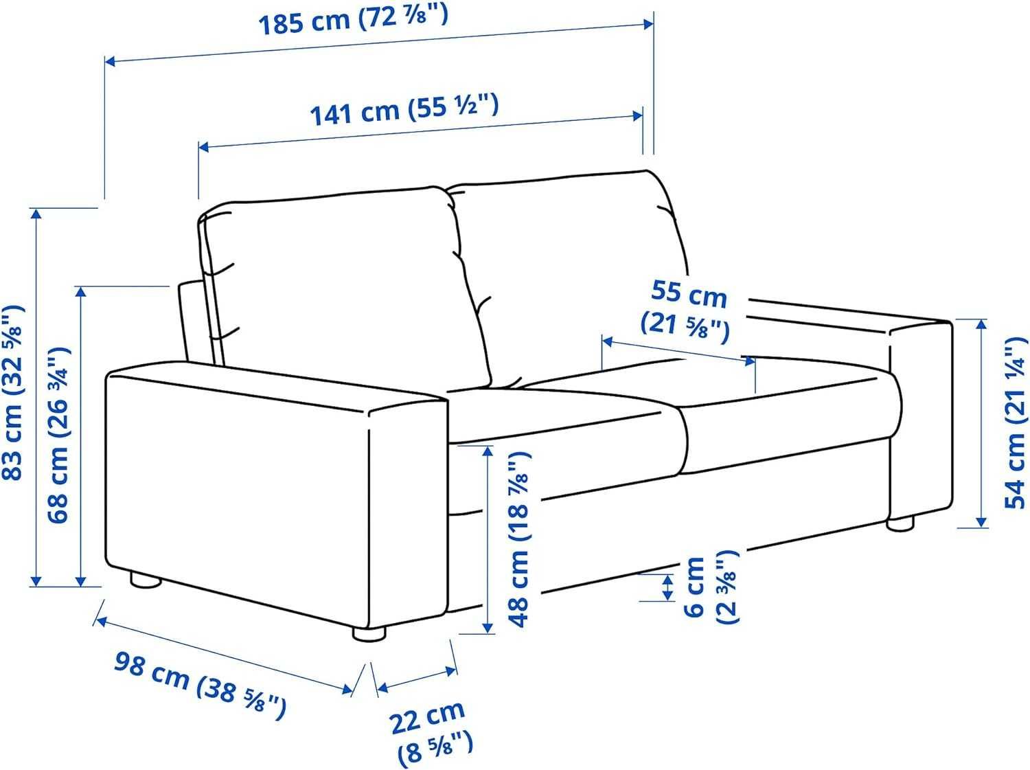 Vimle Ikea sofa Saxemara jasnoniebieski