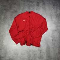 MĘSKA Bluza Rozpinana Sportowa Śliska Nike Czerwona Logo Haft Trening