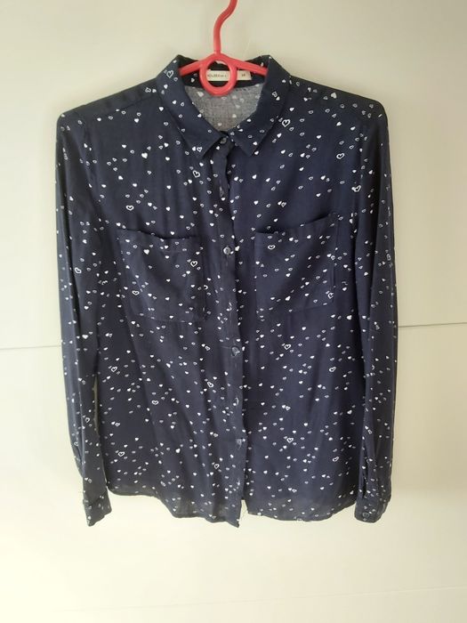 Granatowa koszula serduszka house 34