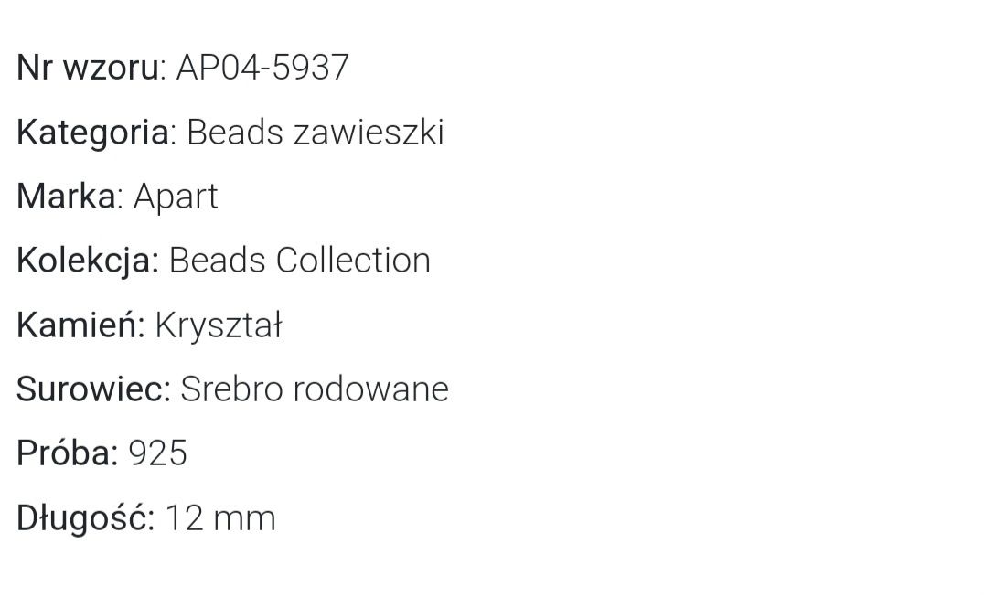 Zawieszka srebrna beads z kryształami