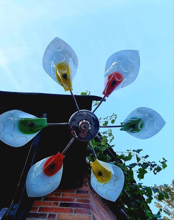 Stara Lampa Art Deco 6 elementów, żyrandol PRL lata 60-te E27  śliczna