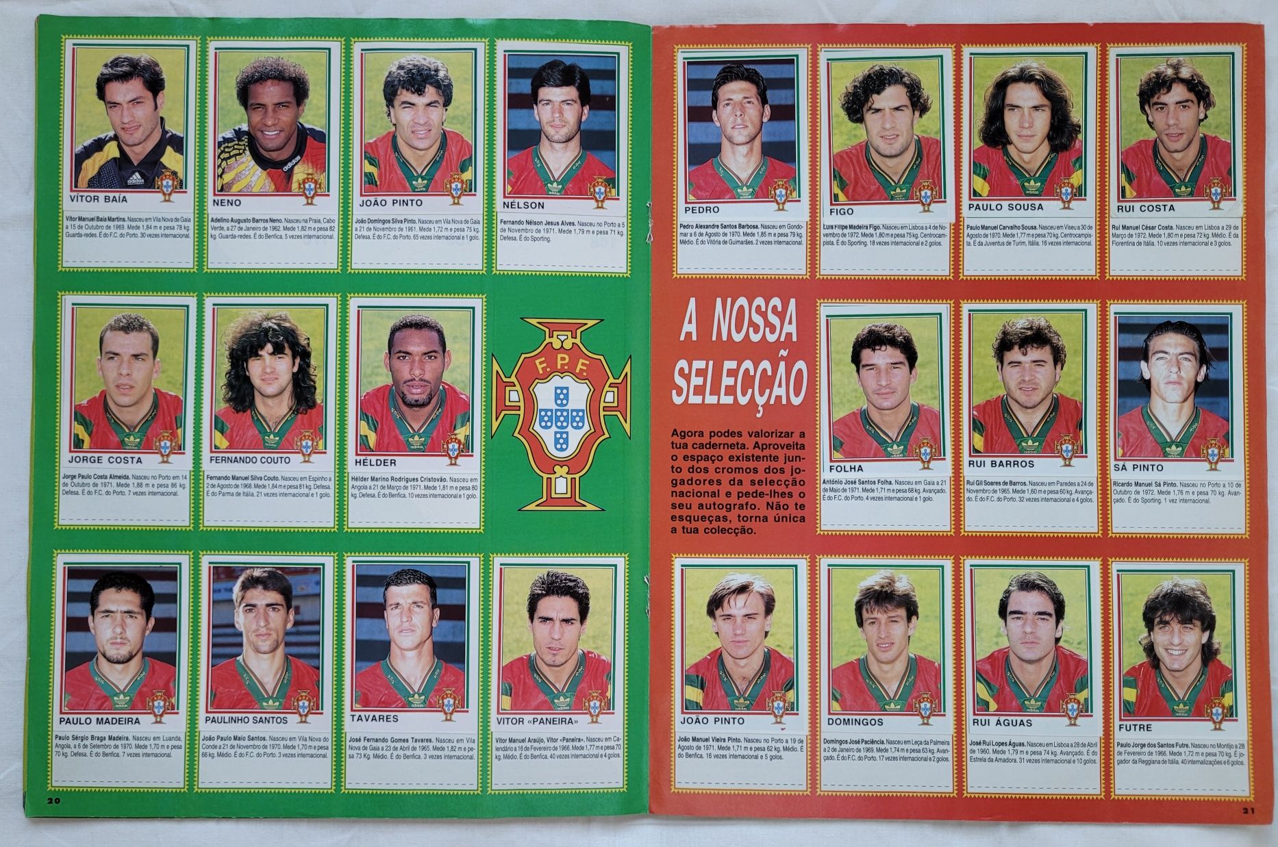 Cadernetas Futebol Panini Completas 93/94 e 94/95