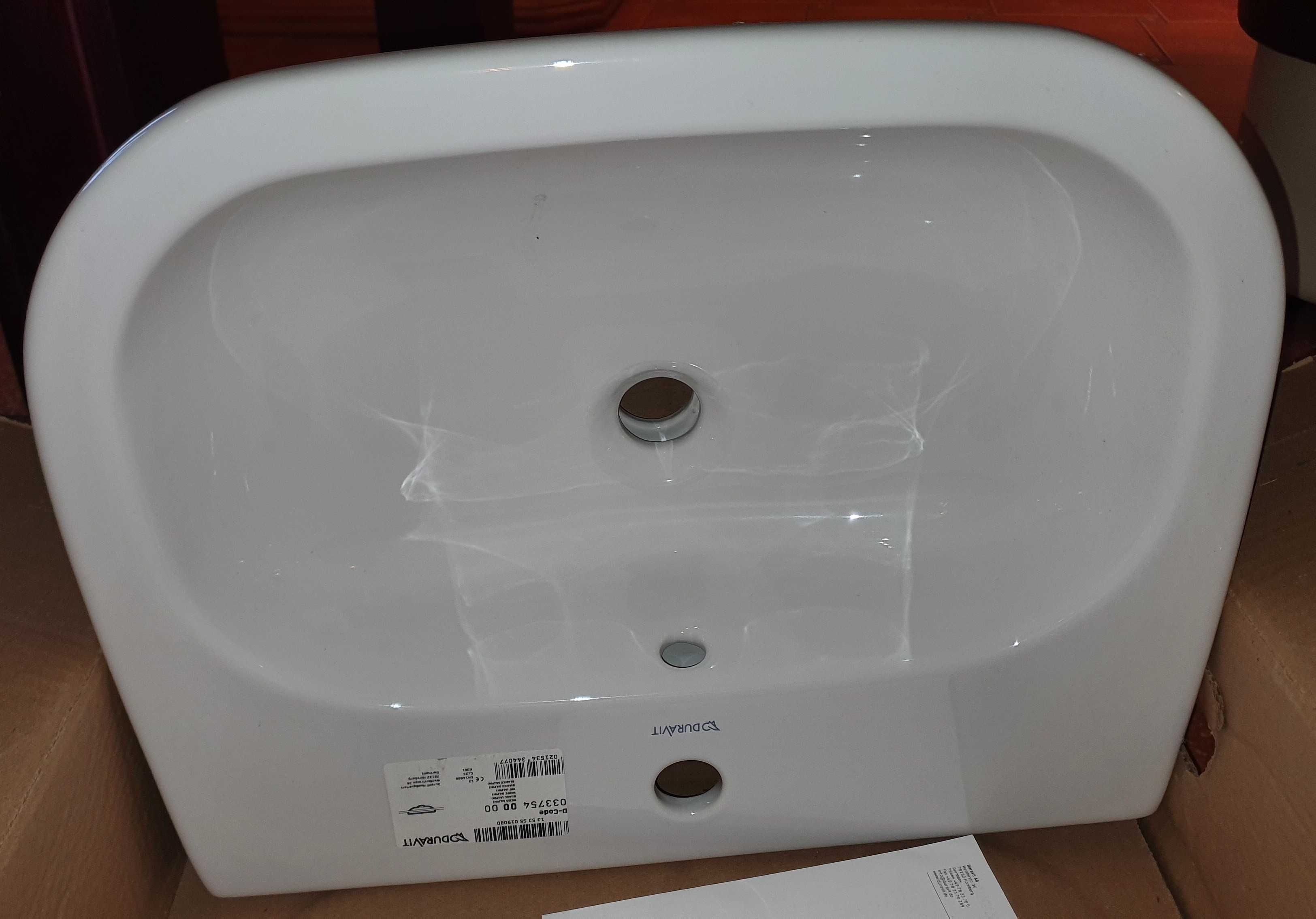 Duravit D-Code Umywalka wpuszczana w blat 54,5x43,5 biała 033754/00/00