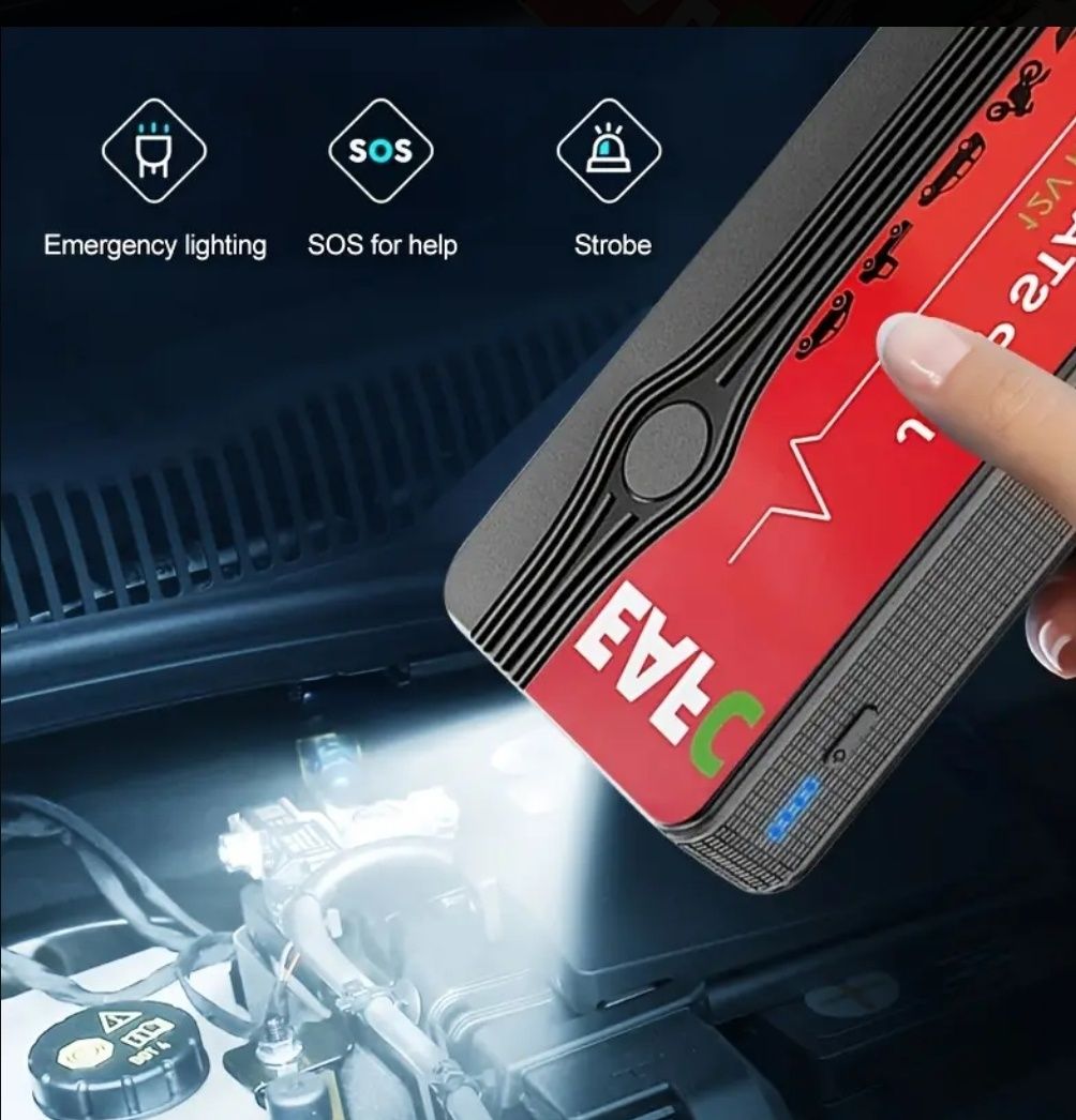 Booster do odpalania samochodu motoru jump starter powerbank latarka