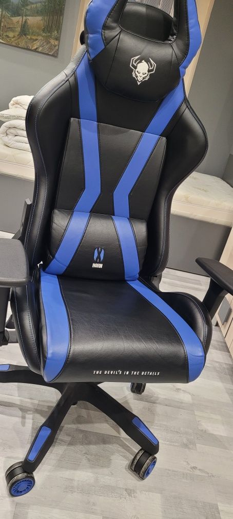 Fotel gamingowy diablo chairs x Horn niebieski TYLKO ODBIOR OSOBISTY