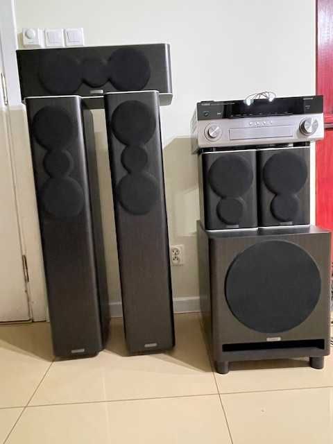 Wysokiej klasy amplituner Yamaha i kolumny mission