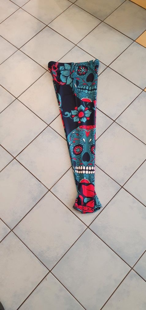 M. Legginsy sportowe La Catrina La Calavera rock Czaszka Halloween