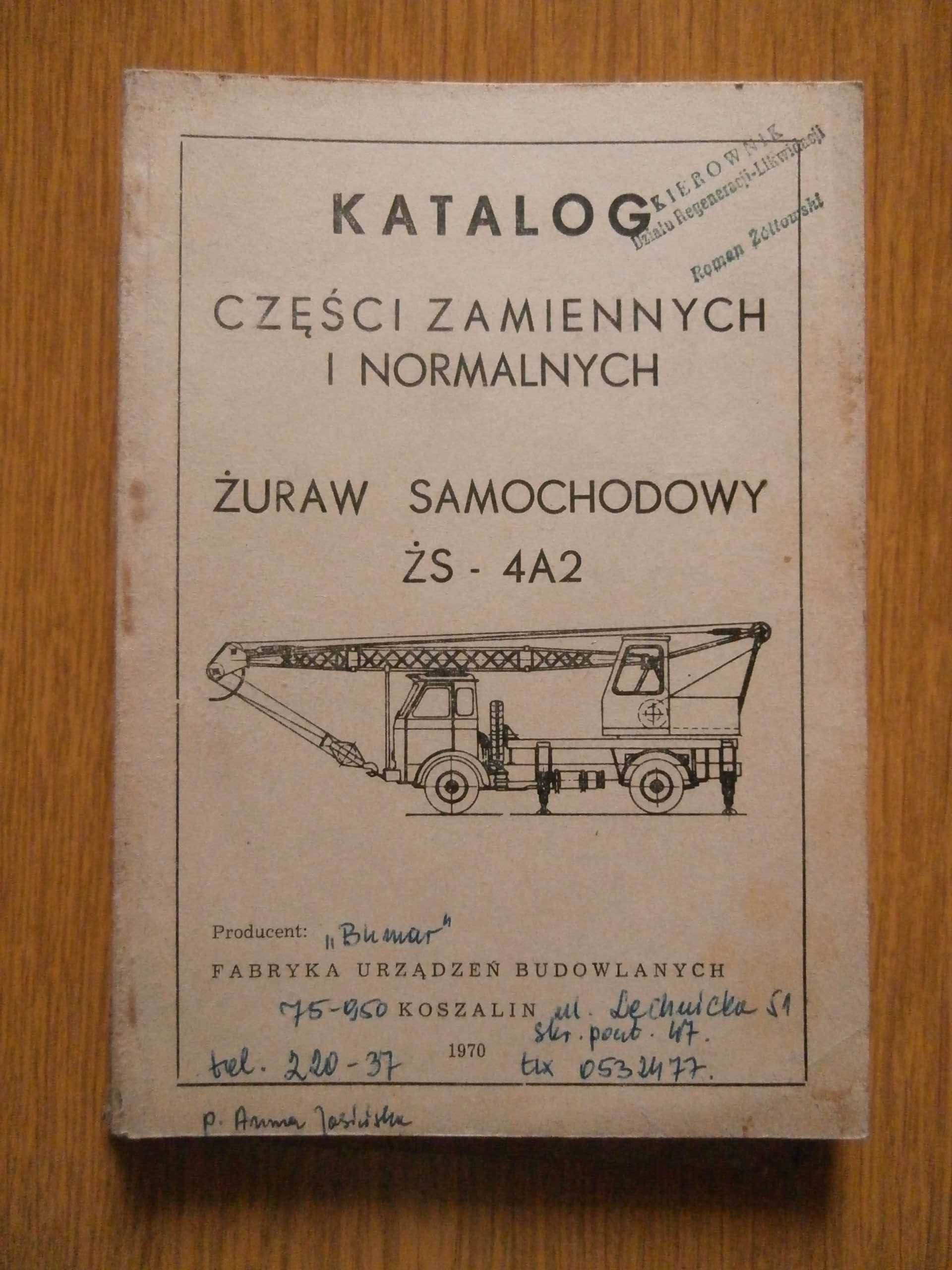 Żuraw samochodowy ŻS-4A2 Katalog części zamiennych