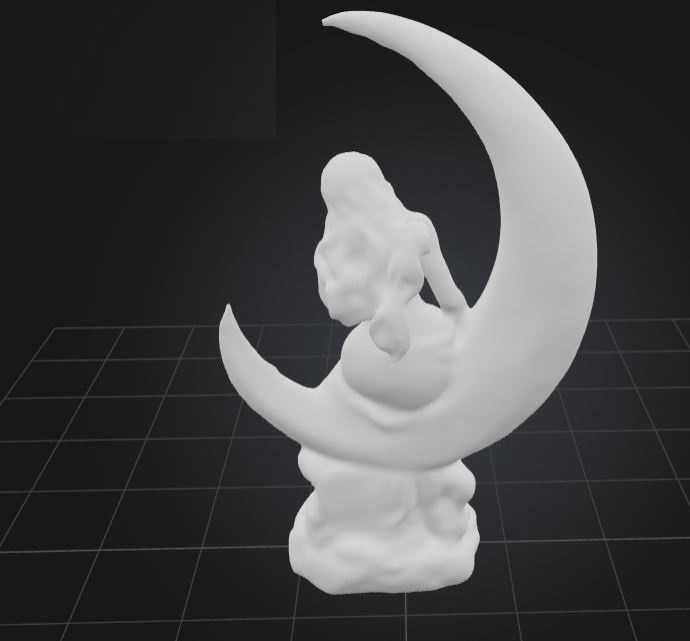 Estátua Mulher Sentada na Lua (Ficheiro STL)