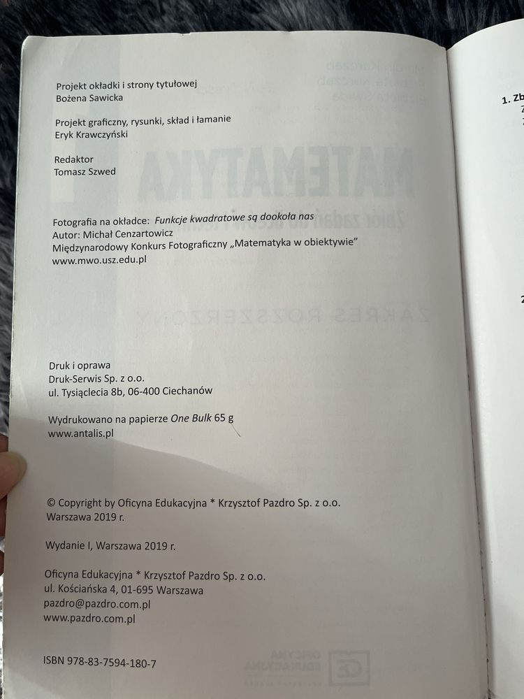 matematyka 1 zbiór zadań, zakres rozszerzony
