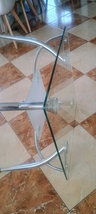 Stolik kawowy-ława ze szklanym blatem 70x70 NUGAT