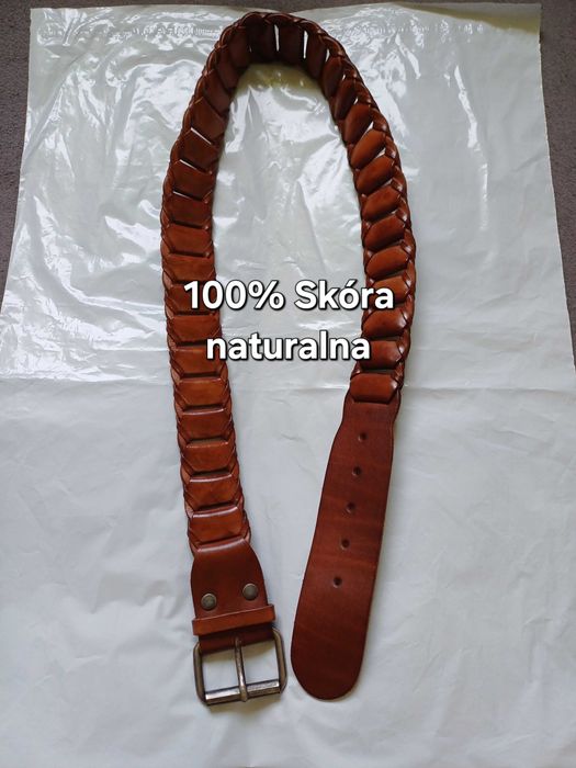 Bekaloo pleciony skórzany pasek rozmiar 95