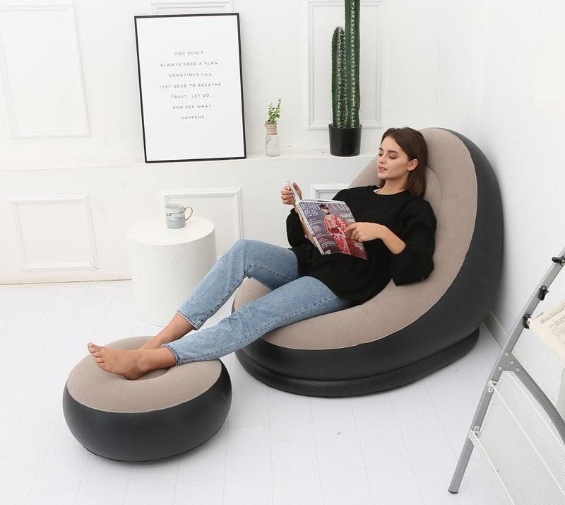 Надувное кресло диван 2в1 с пуфиком для ног A-Sofa до 100 кг