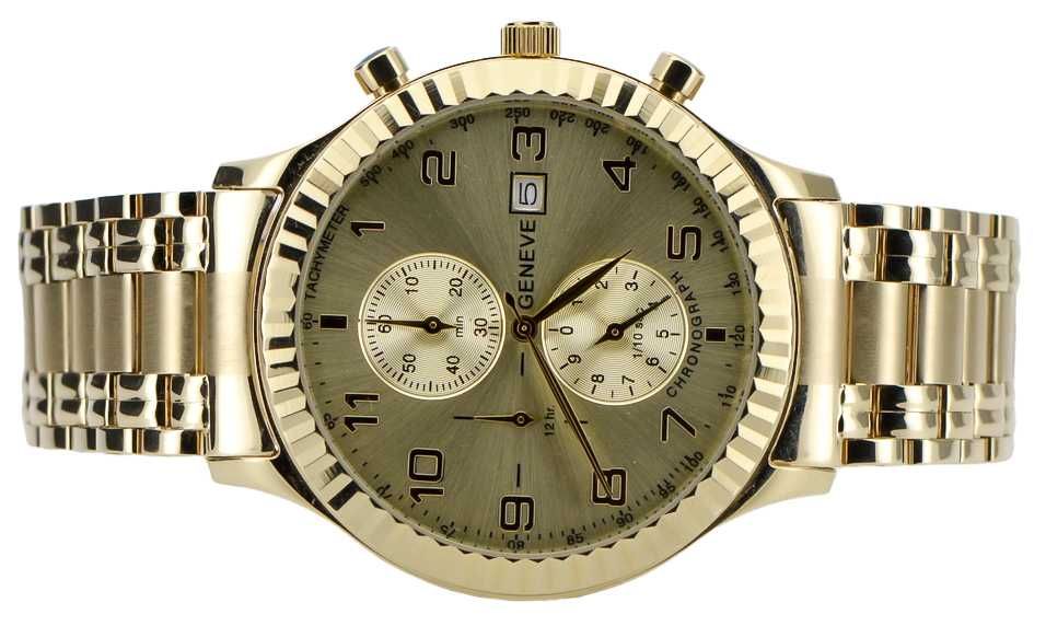 Złoty zegarek 14k 585 z bransoletą męski 14k  Geneve mw007y&mbw006y L