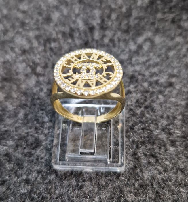 Złoty pierścionek z cyrkoniami Nowy PR 585 rozm 16